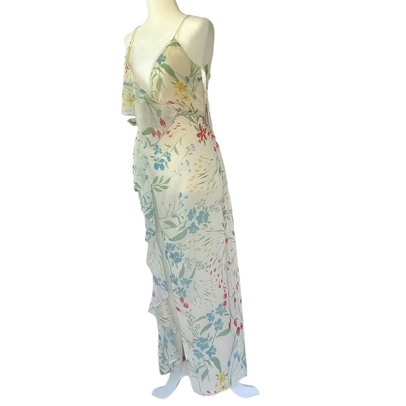 NEW TULAROSA Selena Floral Wrap Maxi Ruffle Dress in Del Mar Womens Size XS - Picture 10 of 17